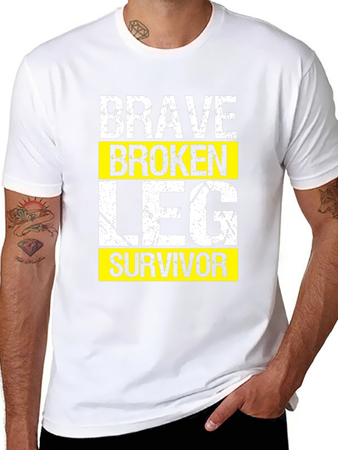 Brave Broken Leg Survivor Graphic T-Shirt