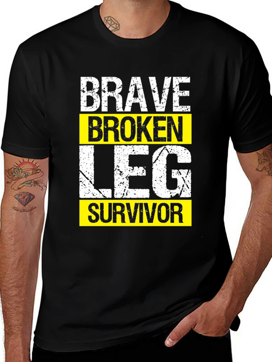 Brave Broken Leg Survivor Graphic T-Shirt