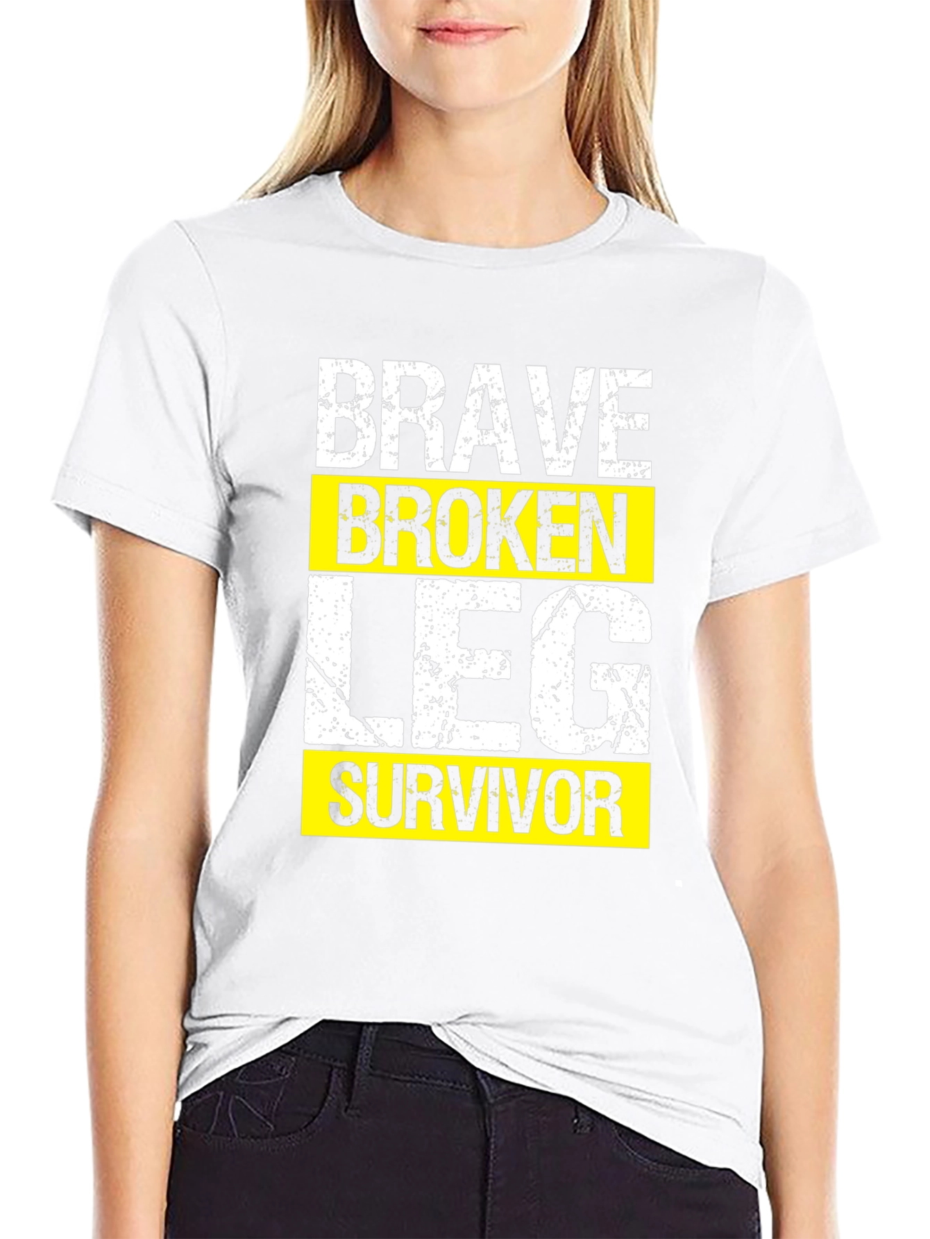 Brave Broken Leg Survivor Graphic T-Shirt
