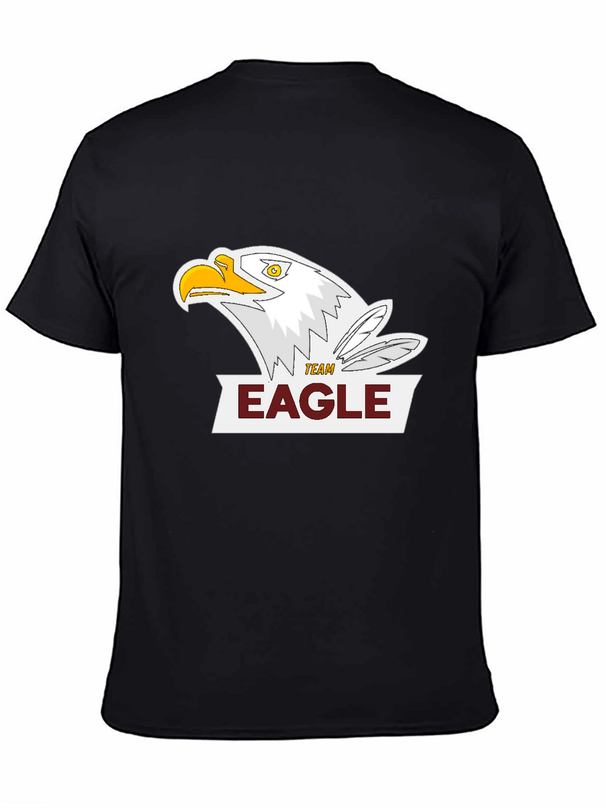 Team Eagle Graphic Tee - Black Cotton Blend Shirt