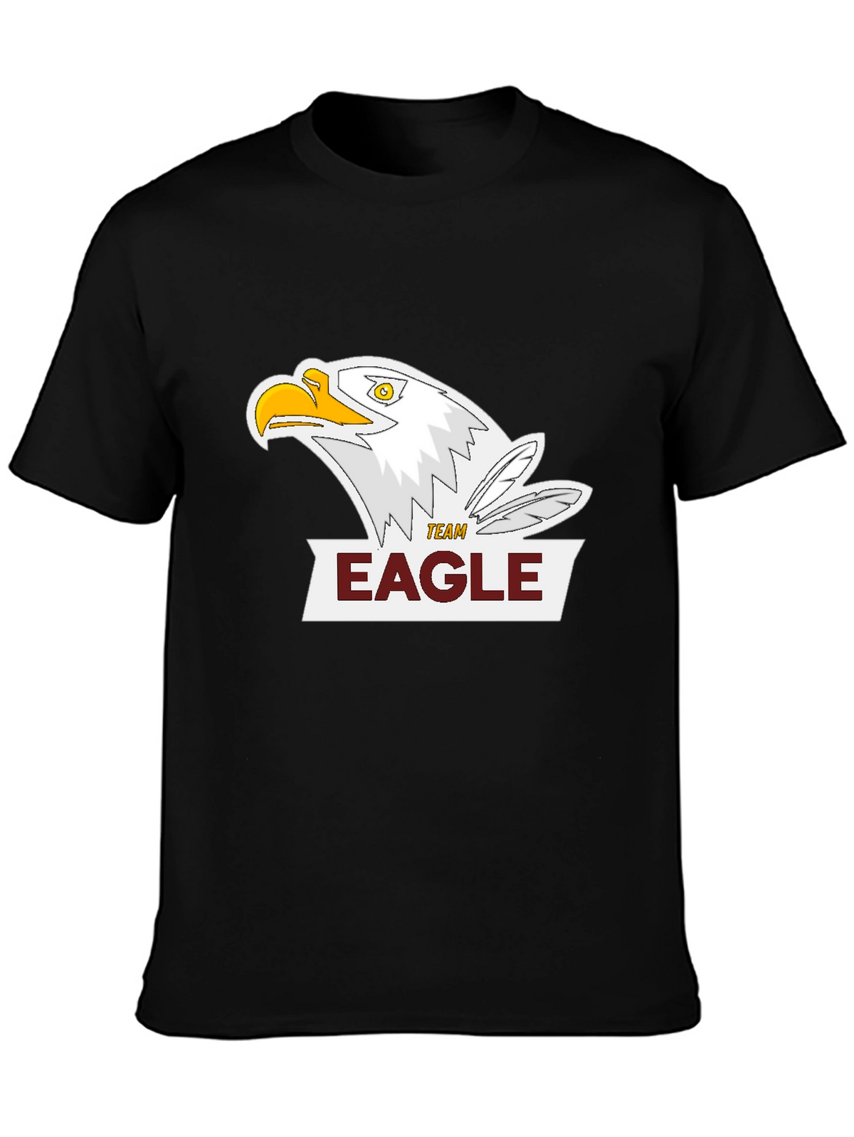 Team Eagle Graphic Tee - Black Cotton Blend Shirt