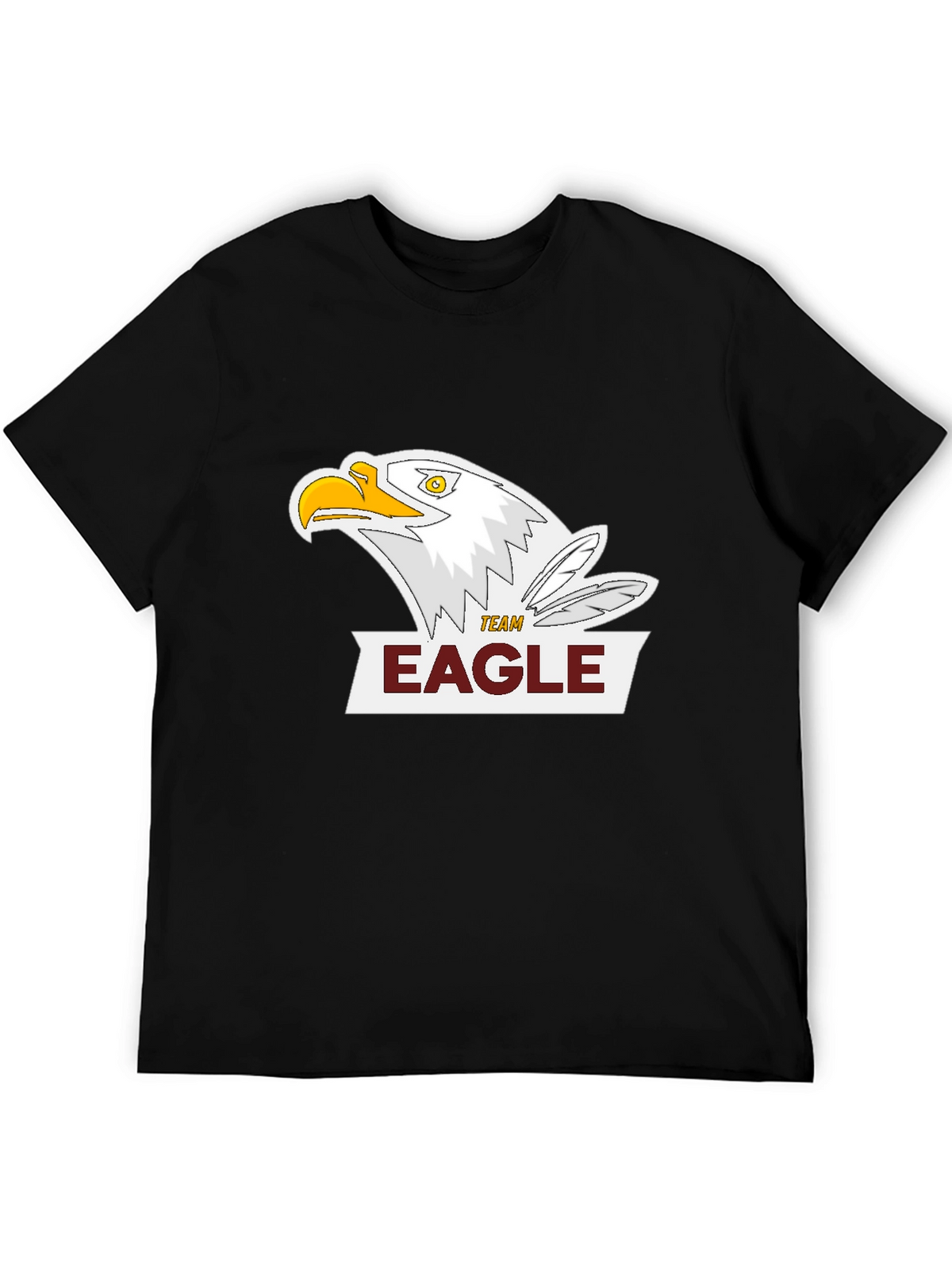 Team Eagle Graphic Tee - Black Cotton Blend Shirt