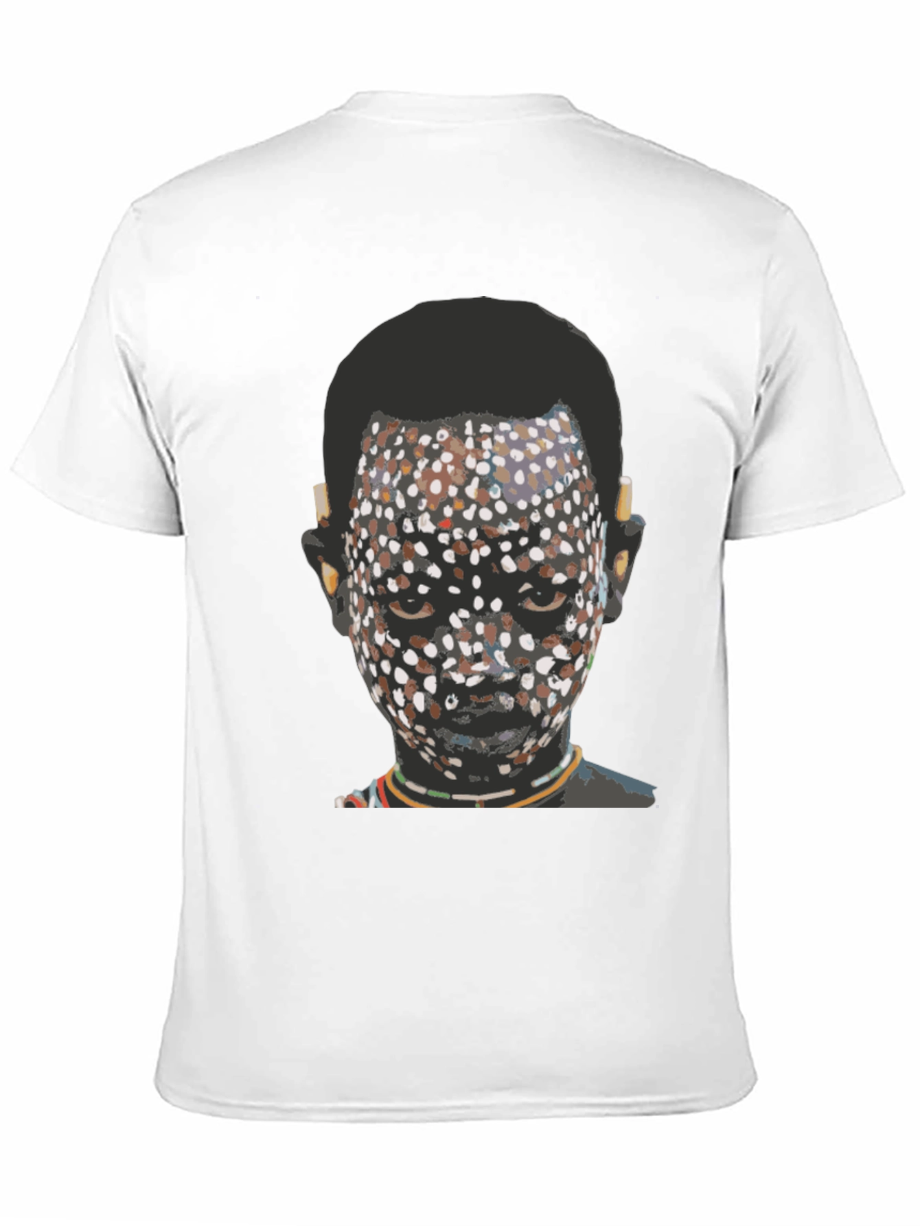 Tribal Face Graphic Print Black T-Shirt