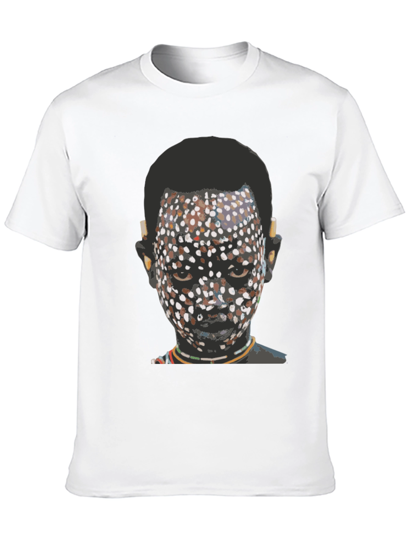 Tribal Face Graphic Print Black T-Shirt