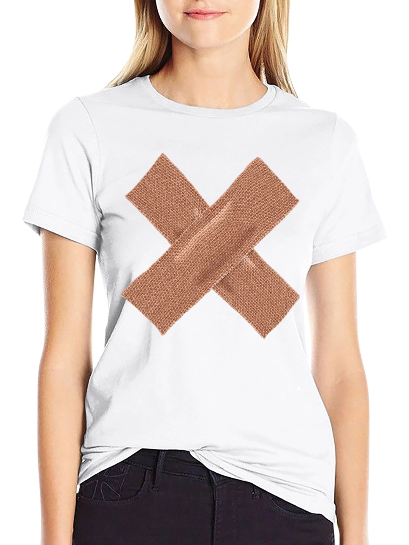 Bandage X Graphic Tee - Novelty Casual Shirt