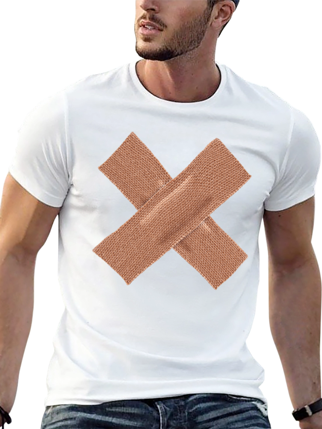 Bandage X Graphic Tee - Novelty Casual Shirt