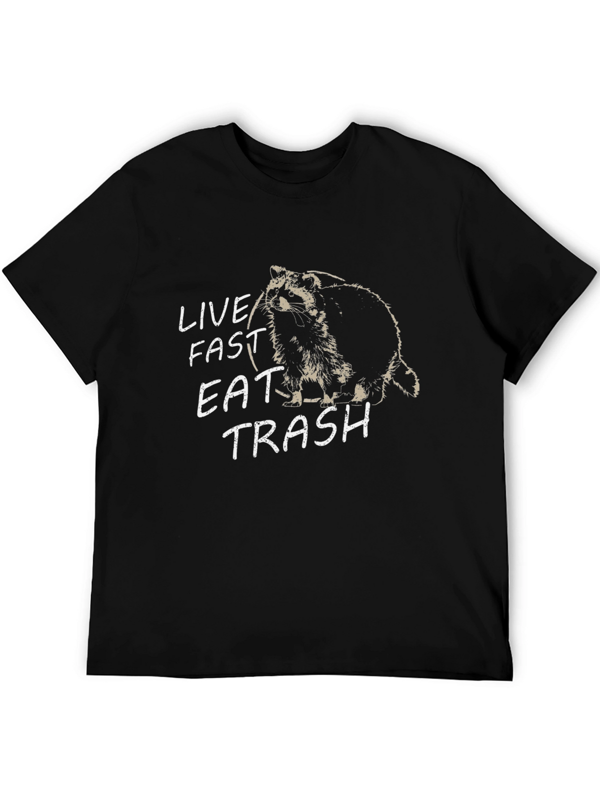 Live Fast Eat Trash Raccoon Graphic Tee