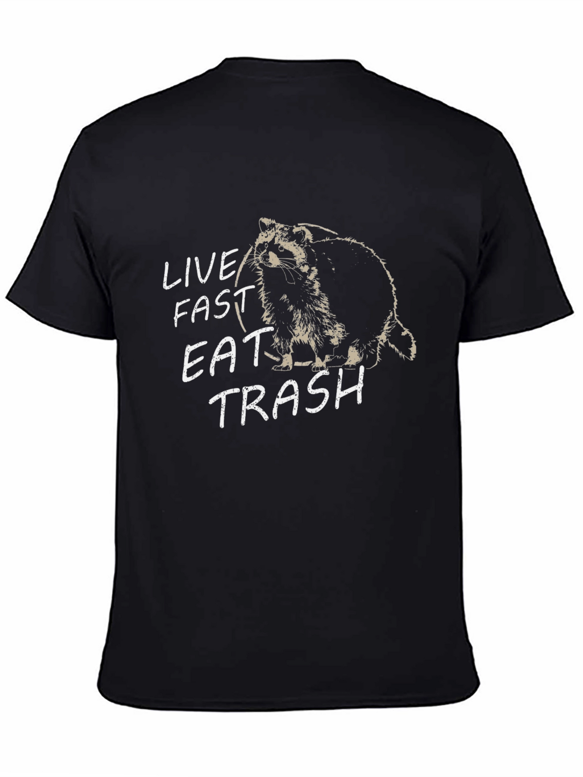 Live Fast Eat Trash Raccoon Graphic Tee
