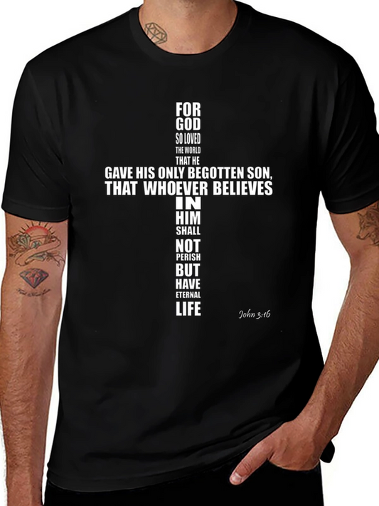 Faith-Based T-Shirt: John 3:16 Cross Design