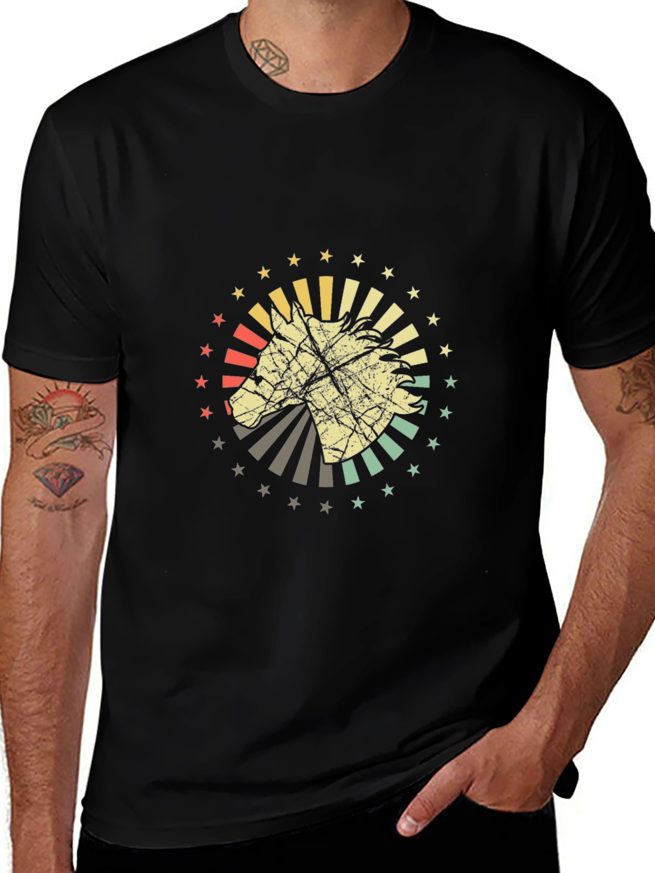 Retro Horse T-Shirt - Graphic Print