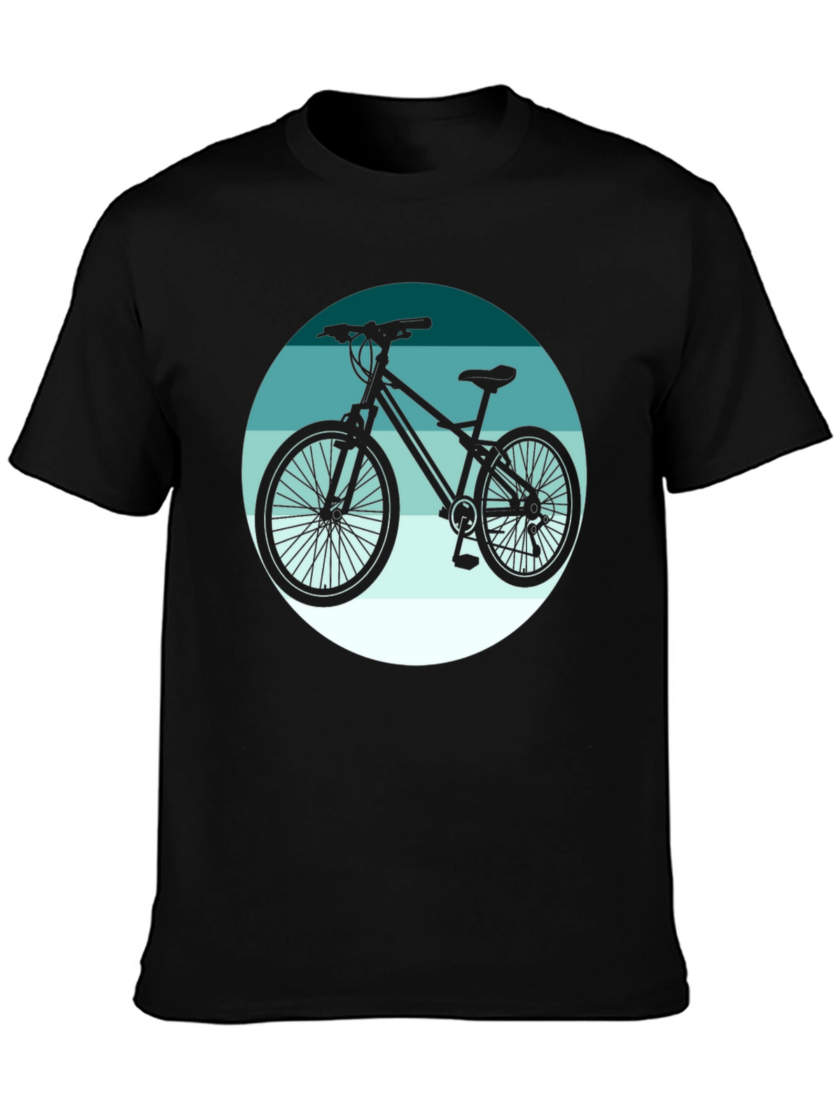 Mountain Bike Graphic Tee - Black Cotton T-Shirt