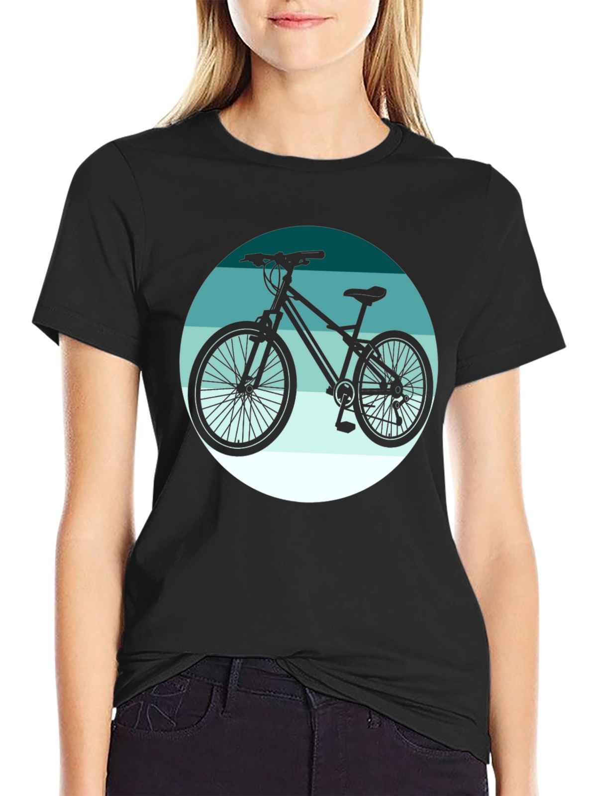 Mountain Bike Graphic Tee - Black Cotton T-Shirt
