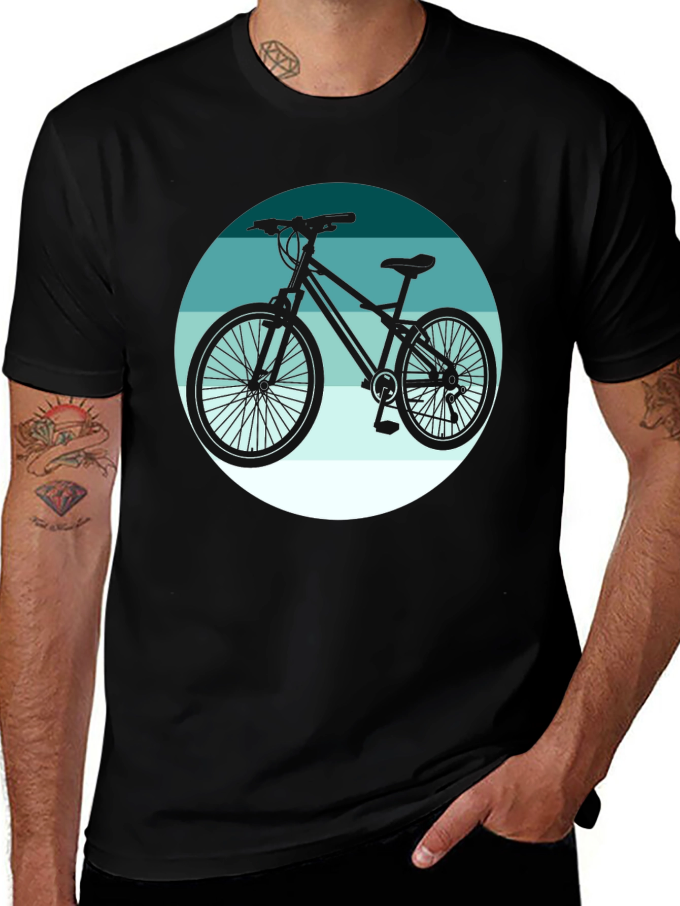 Mountain Bike Graphic Tee - Black Cotton T-Shirt