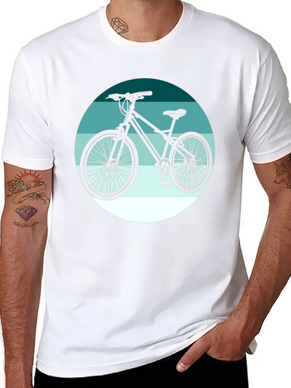 Mountain Bike Graphic Tee - Black Cotton T-Shirt