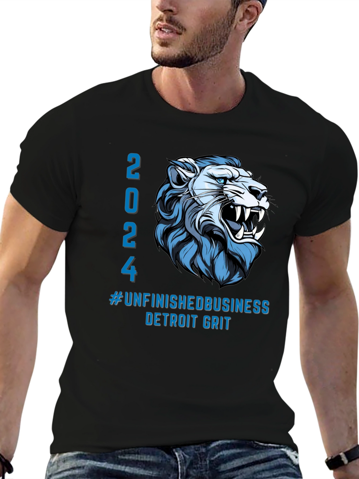 Detroit Lions 2024 T-Shirt - Unfinished Business Grit Tee