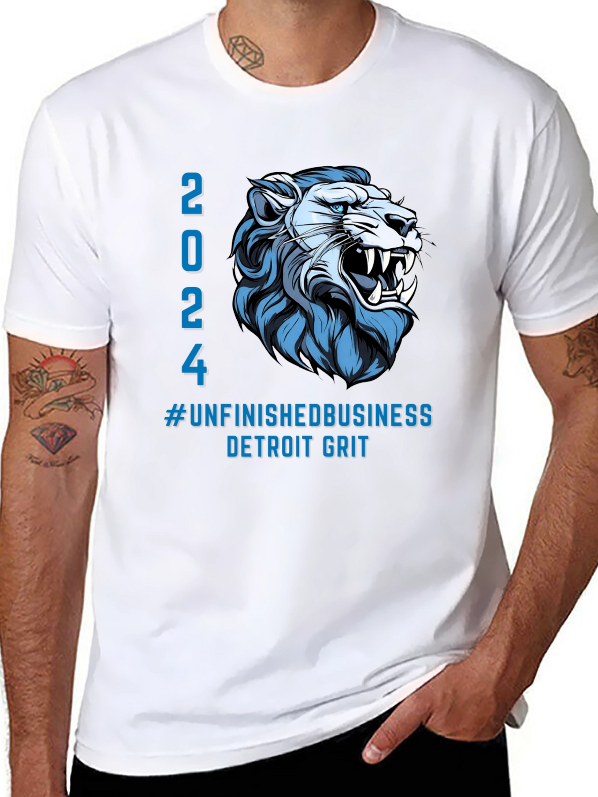 Detroit Lions 2024 T-Shirt - Unfinished Business Grit Tee