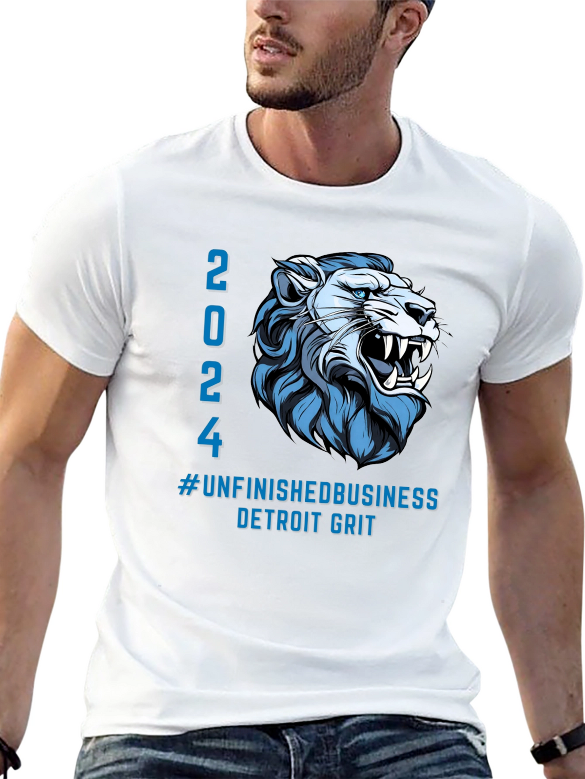 Detroit Lions 2024 T-Shirt - Unfinished Business Grit Tee