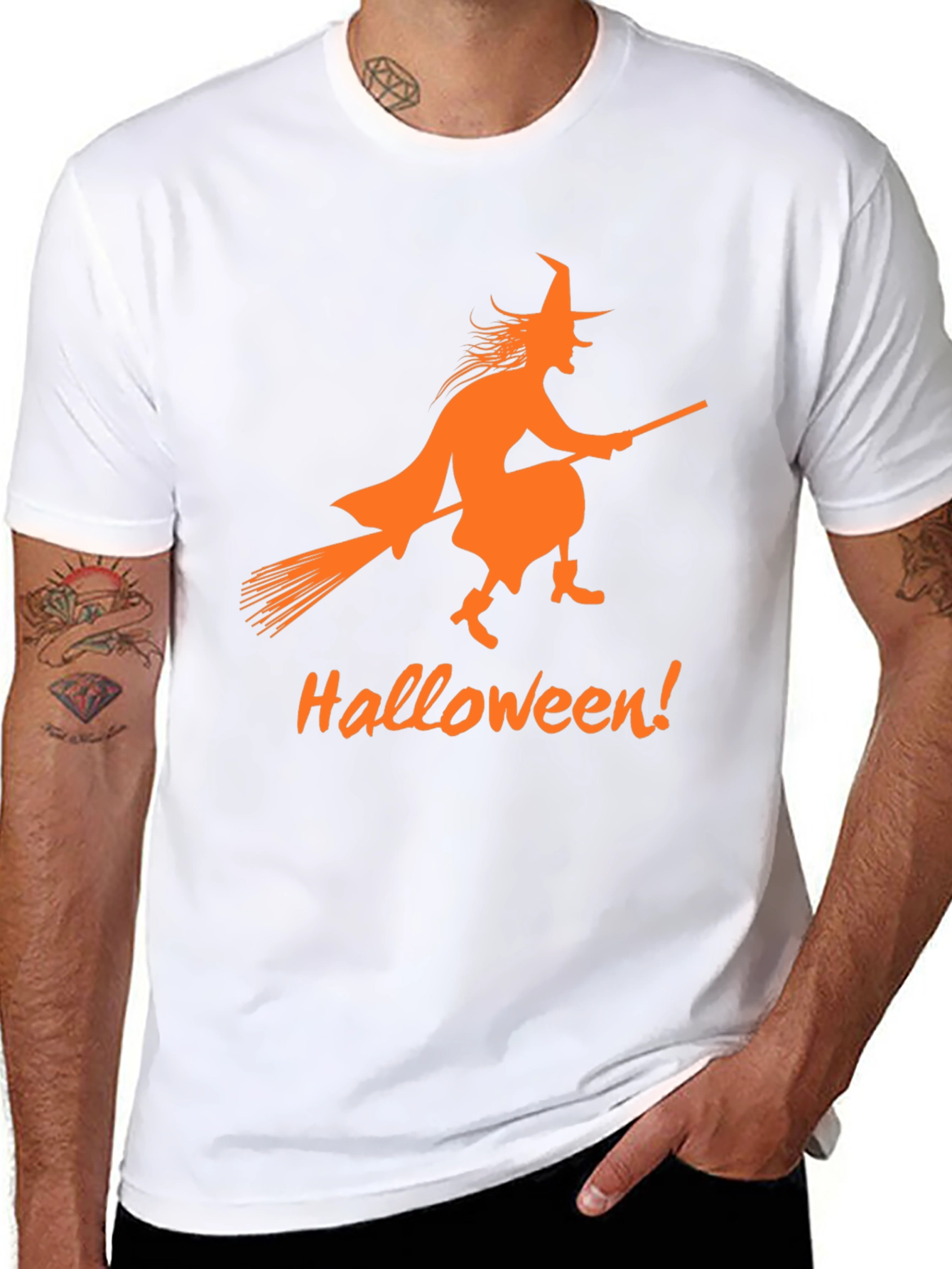Halloween Witch T-Shirt - Black Spooky Design