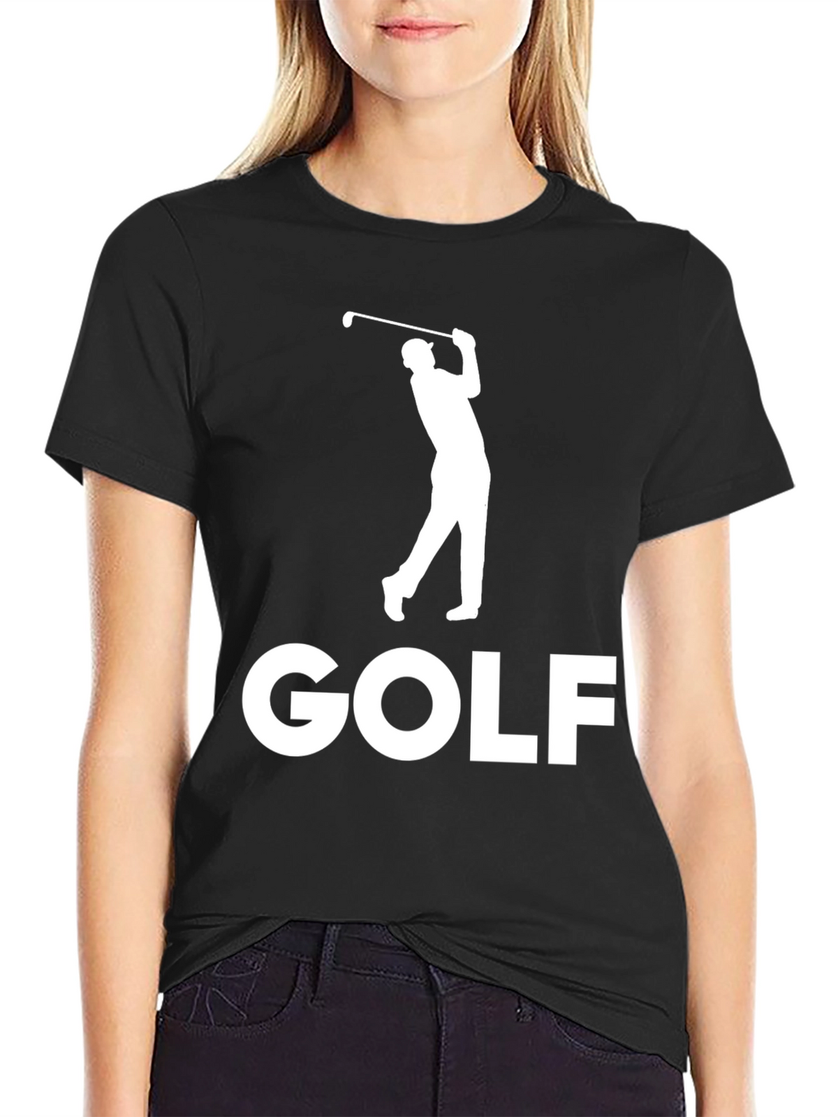 Golf Player Black Graphic Tee