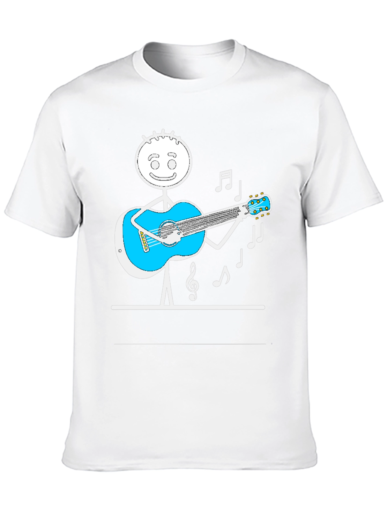 Stick Figure Guitarist Tee - Playful Black T-Shirt