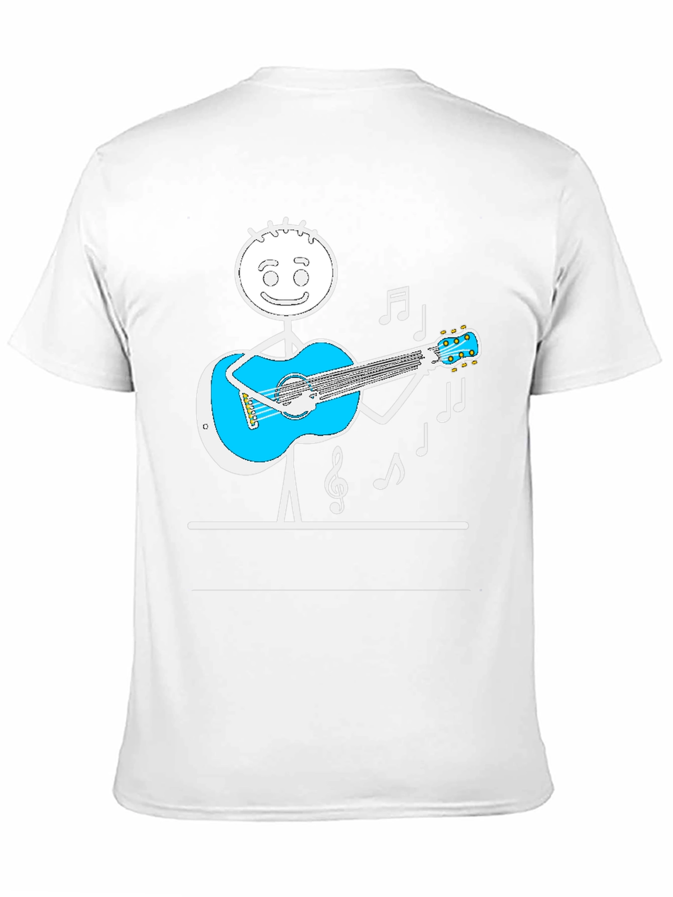 Stick Figure Guitarist Tee - Playful Black T-Shirt