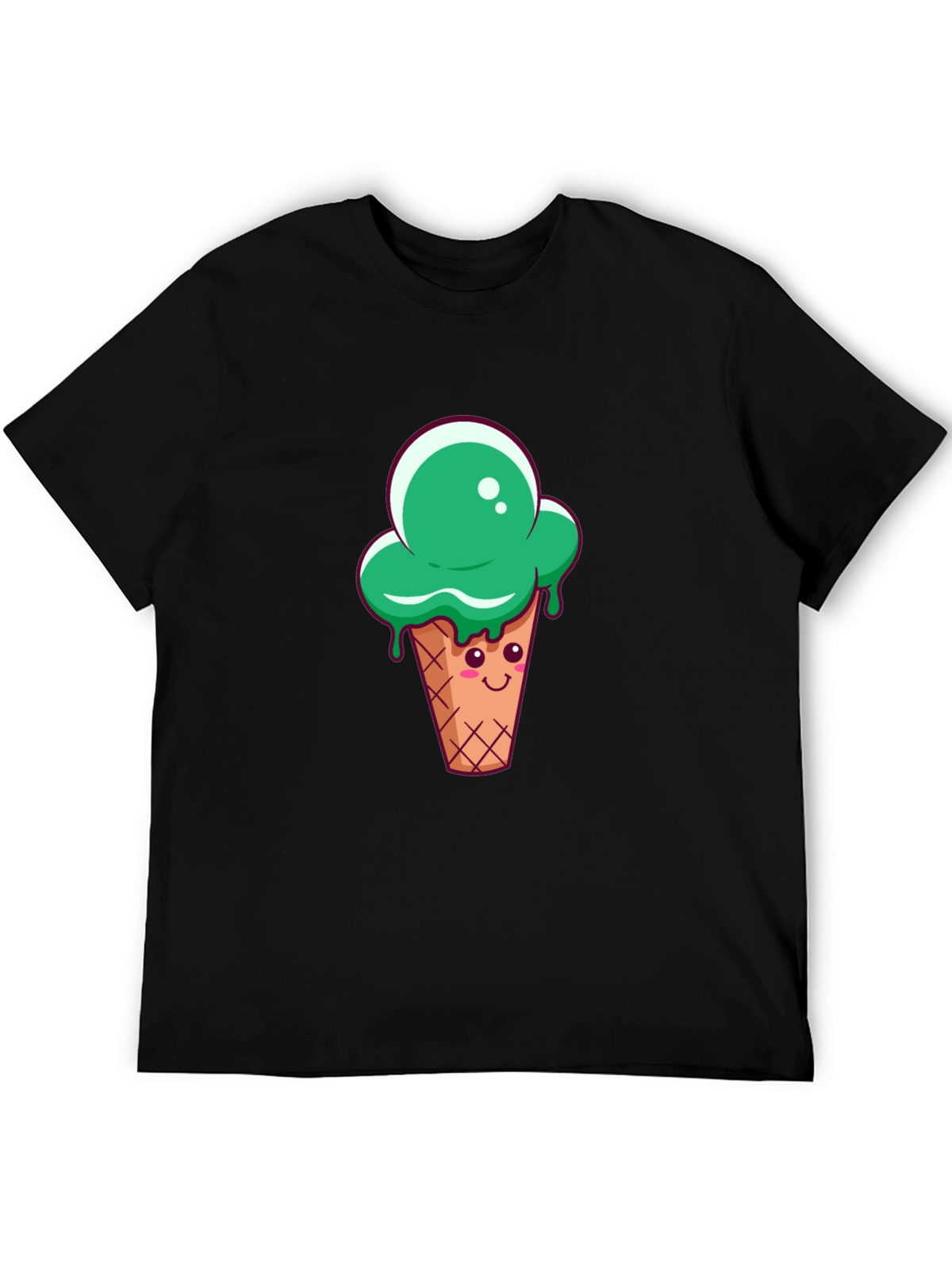 Green Ice Cream Cone Graphic T-Shirt