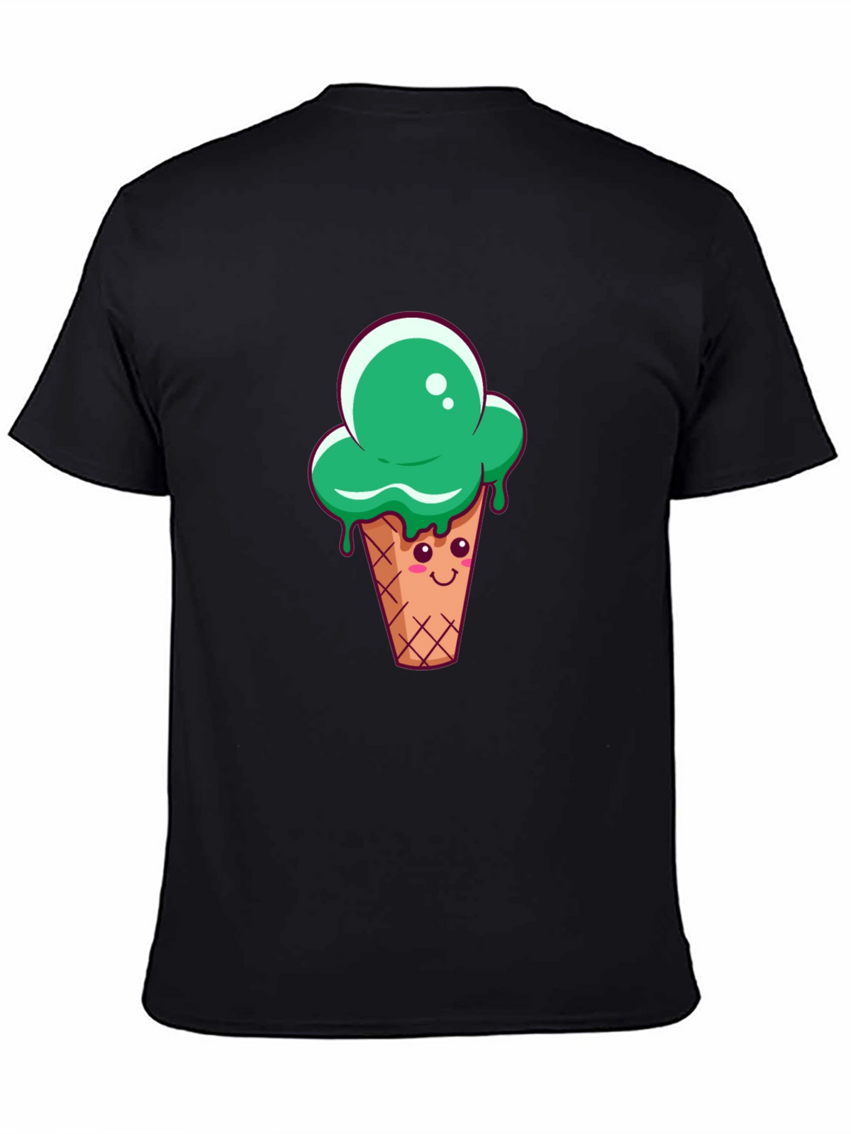 Green Ice Cream Cone Graphic T-Shirt