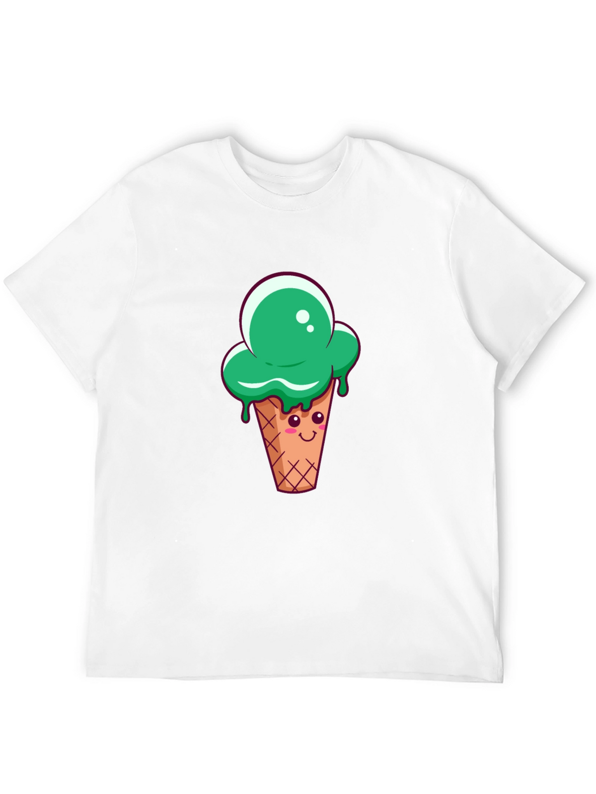 Green Ice Cream Cone Graphic T-Shirt