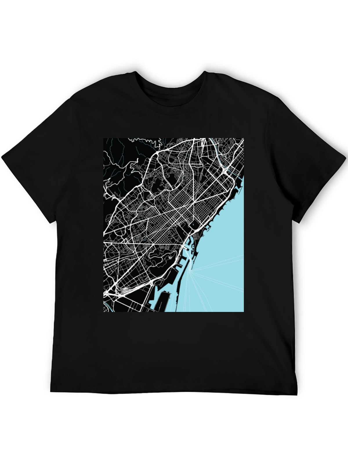 Barcelona Map Graphic T-Shirt