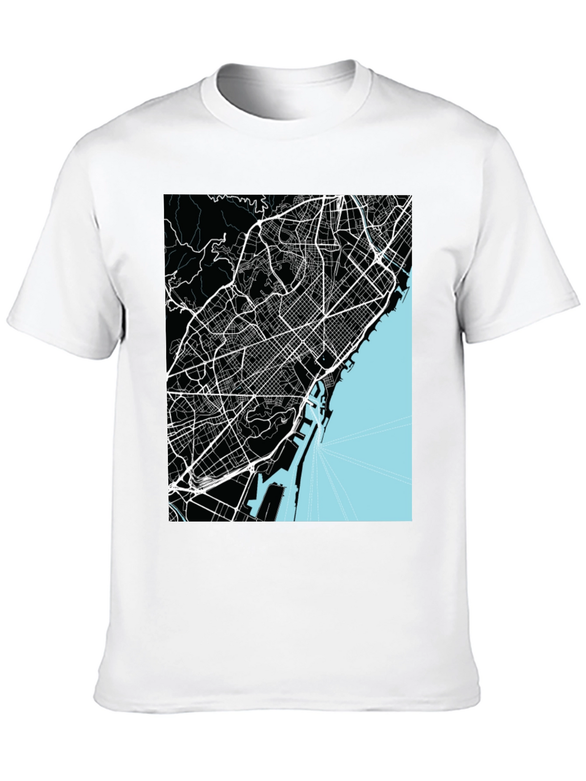 Barcelona Map Graphic T-Shirt