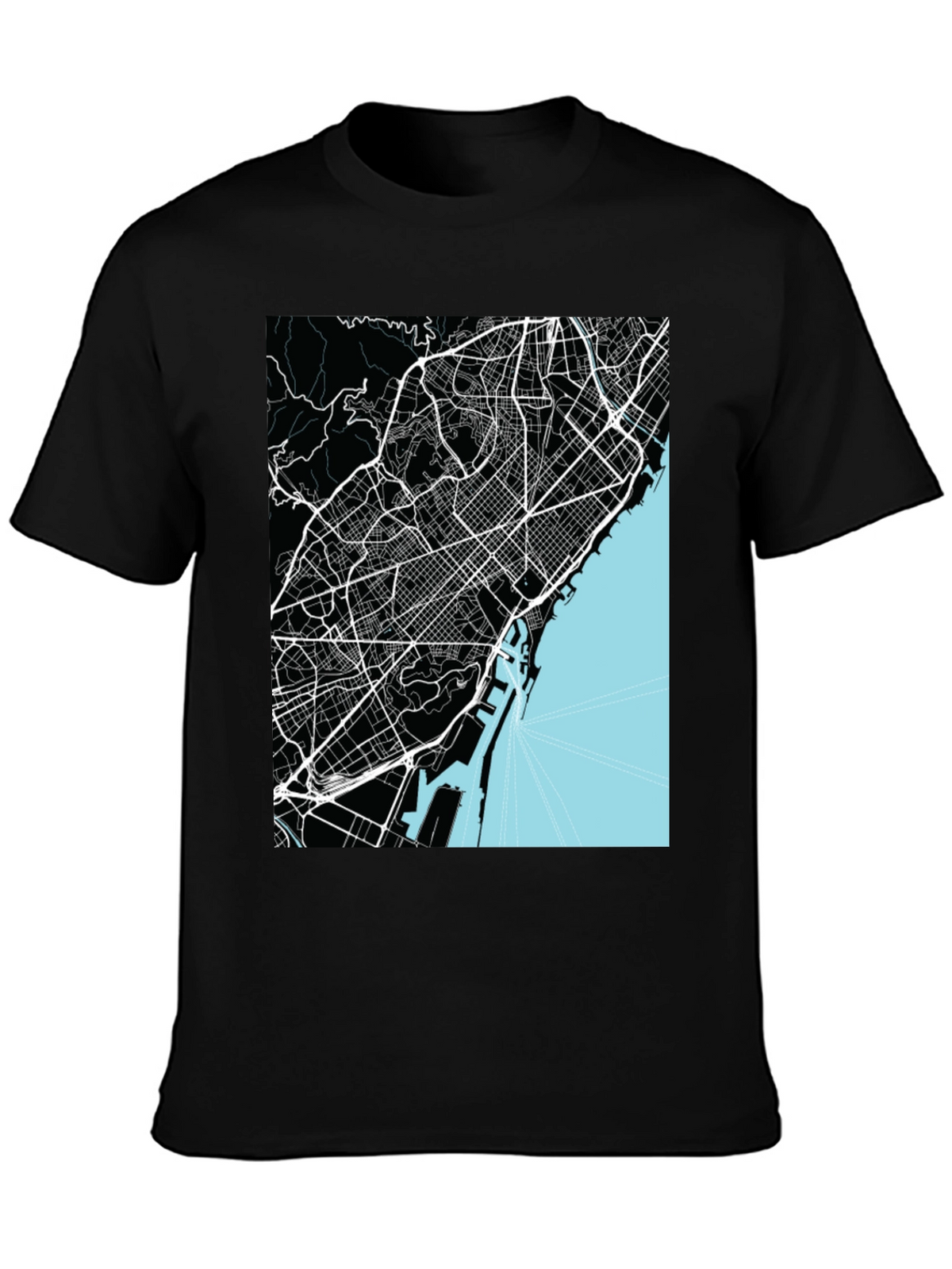Barcelona Map Graphic T-Shirt