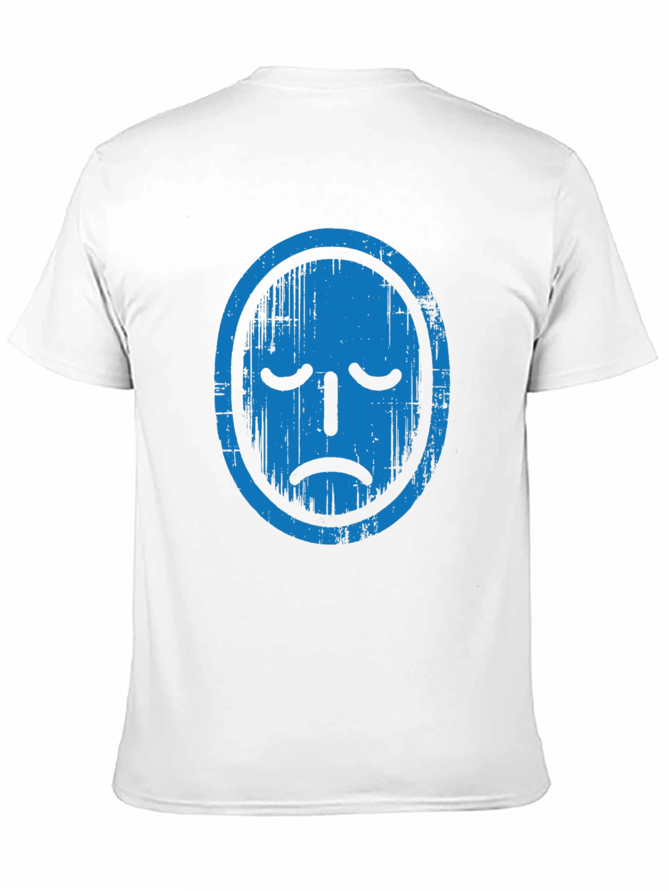 Distressed Blue Face Graphic Black T-Shirt