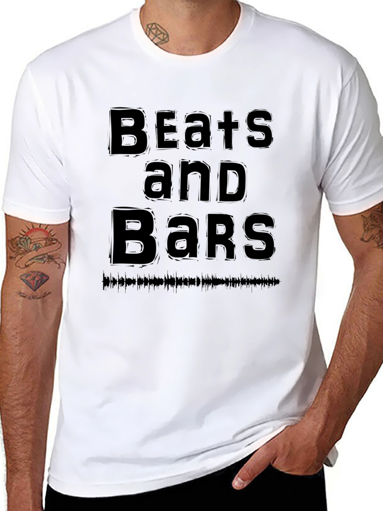 Beats and Bars Black Graphic Tee
