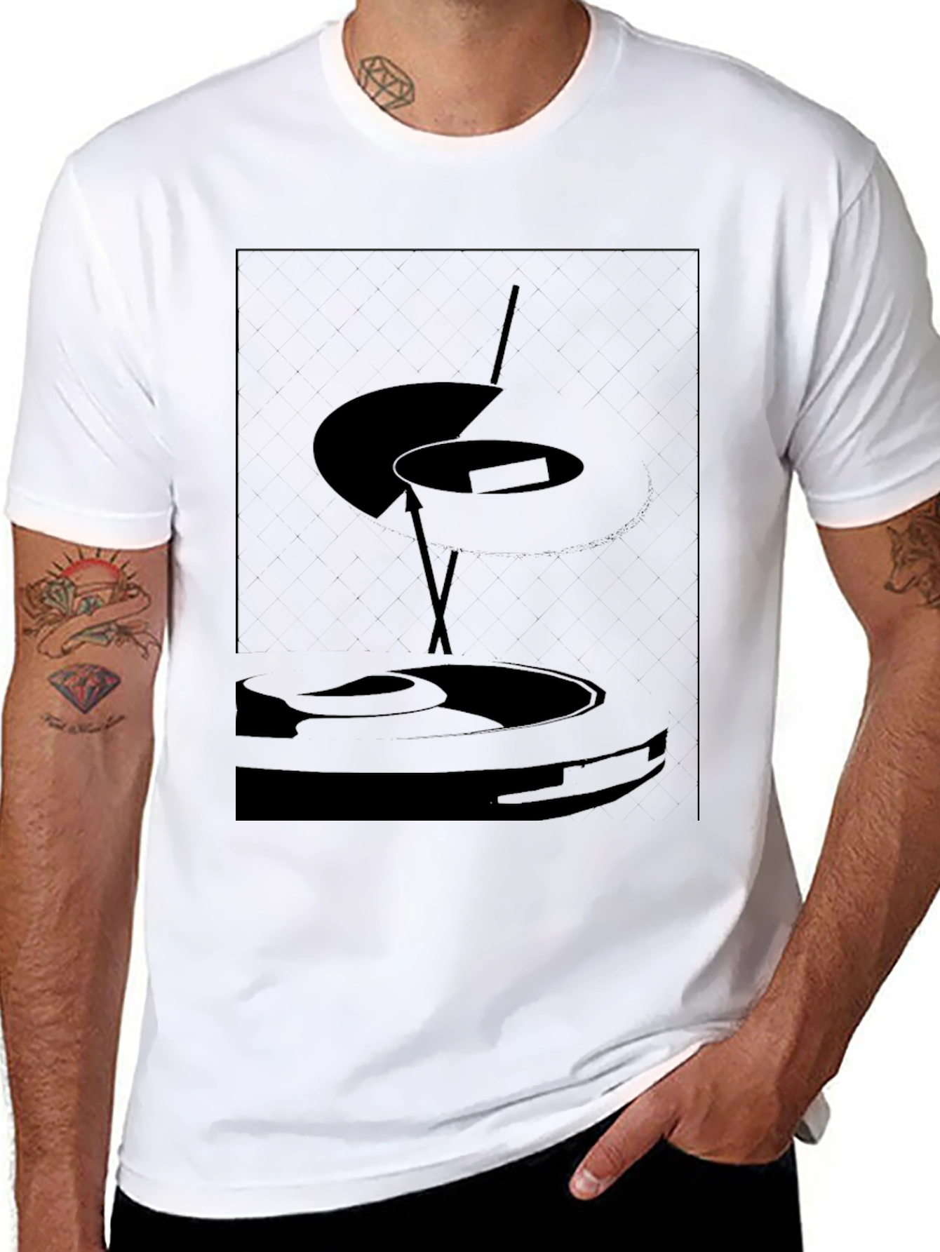 Abstract Art Mens Black Graphic Tee