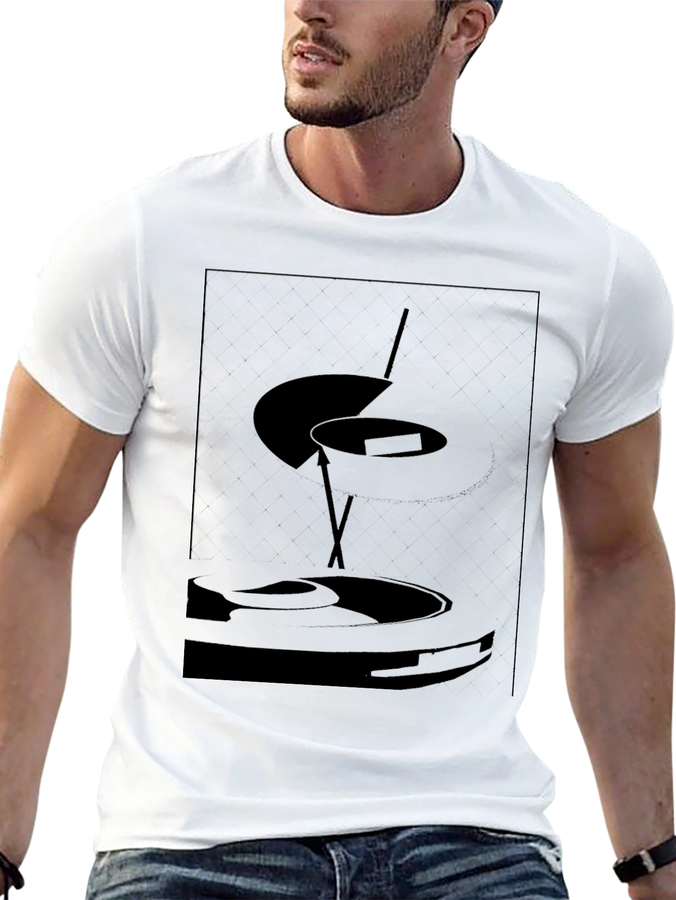 Abstract Art Mens Black Graphic Tee
