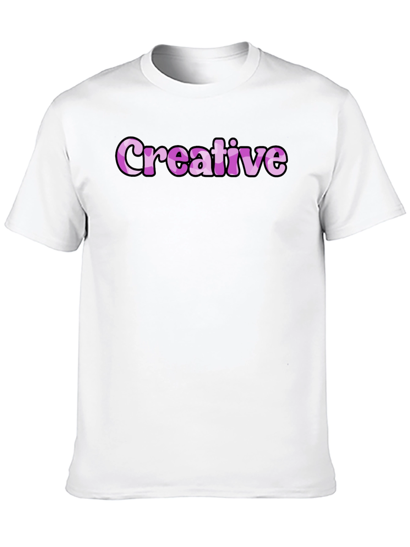 Creative Graphic Tee - Black Cotton Casual Shirt