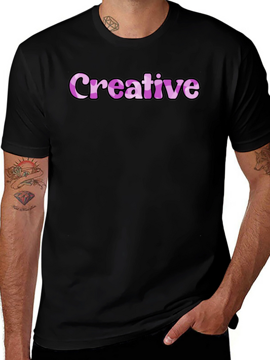 Creative Graphic Tee - Black Cotton Casual Shirt