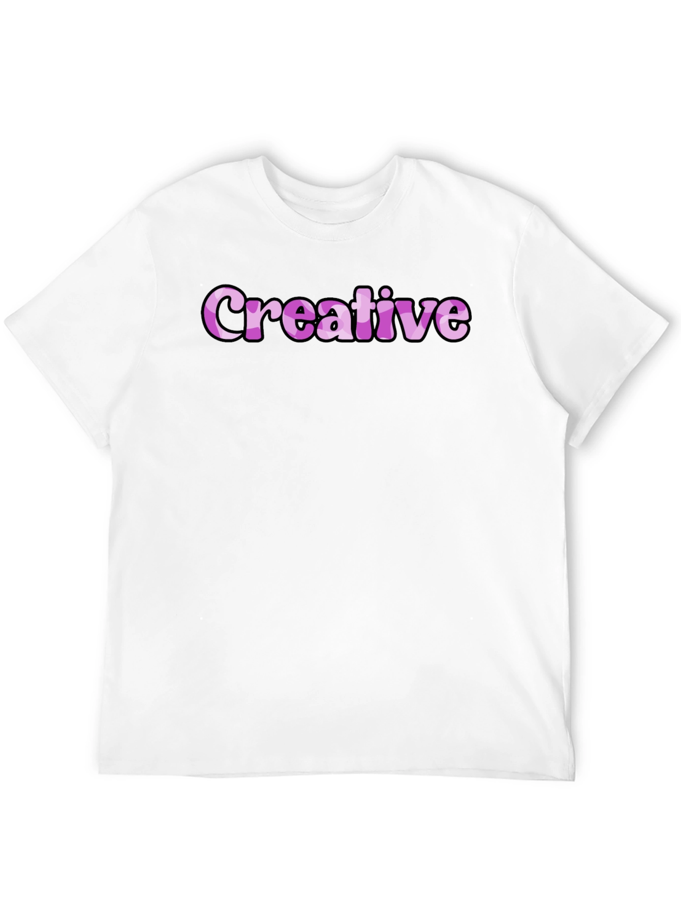 Creative Graphic Tee - Black Cotton Casual Shirt
