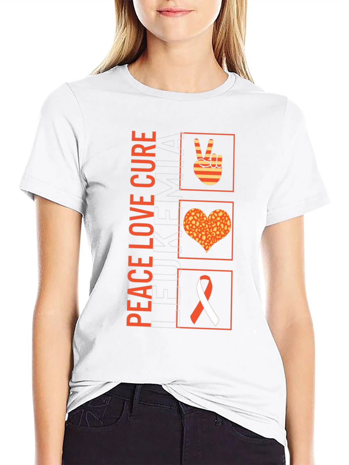 Peace Love Cure Leukemia Awareness T-Shirt