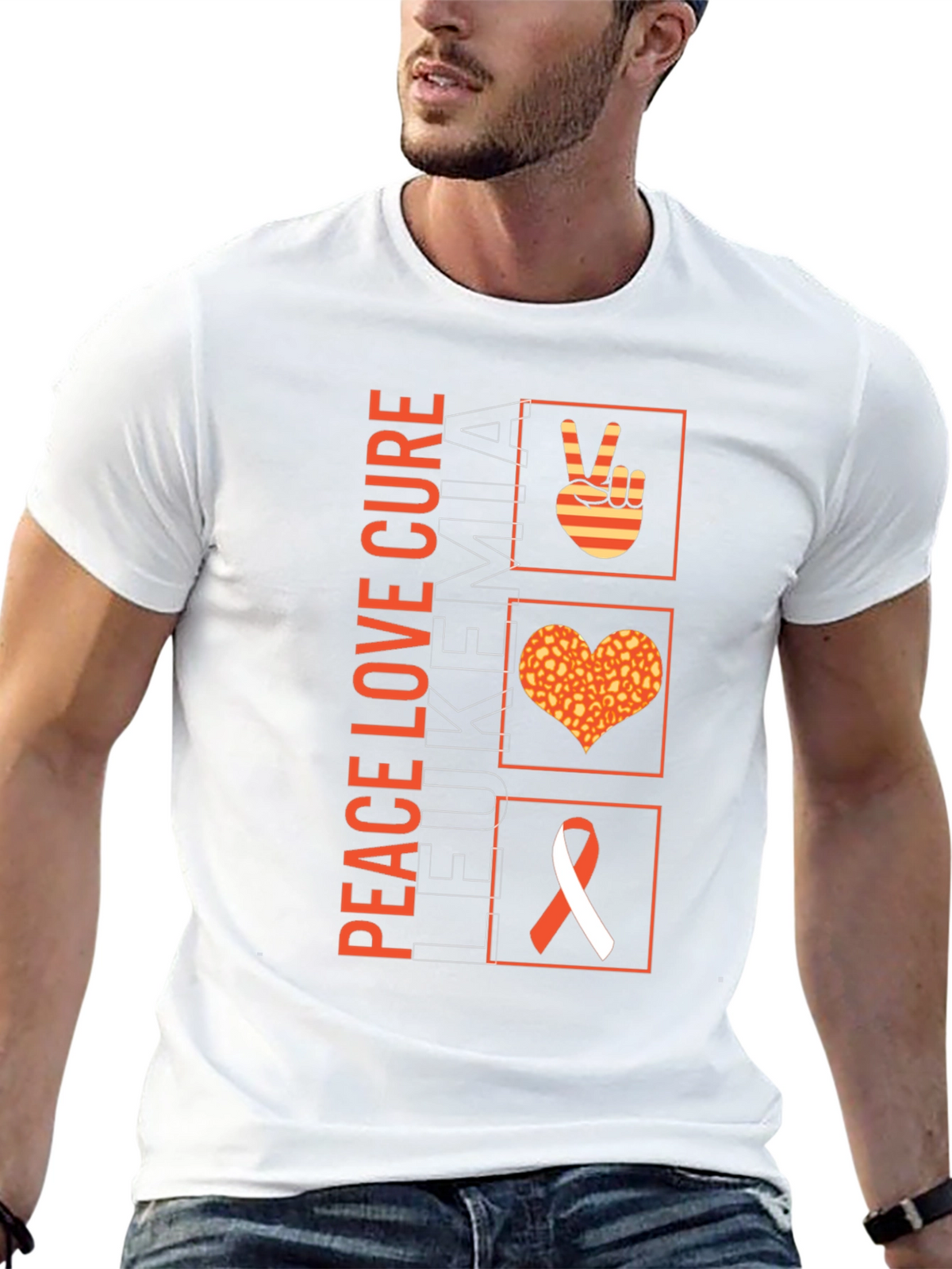 Peace Love Cure Leukemia Awareness T-Shirt