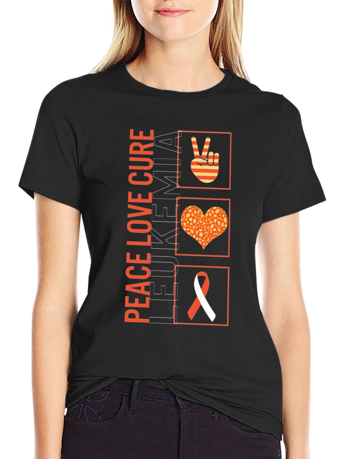 Peace Love Cure Leukemia Awareness T-Shirt