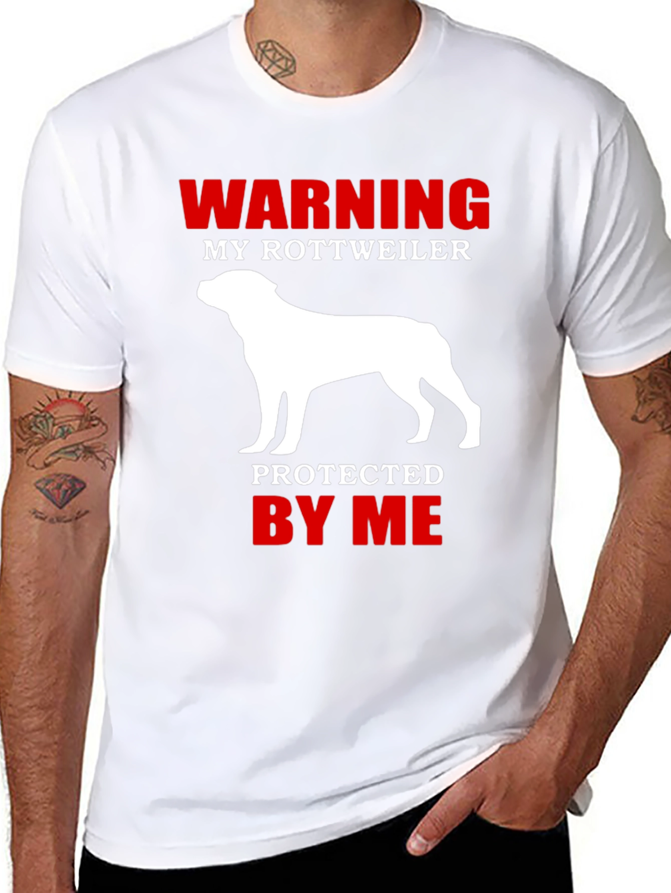 Warning Rottweiler Dog Lover Graphic T-Shirt