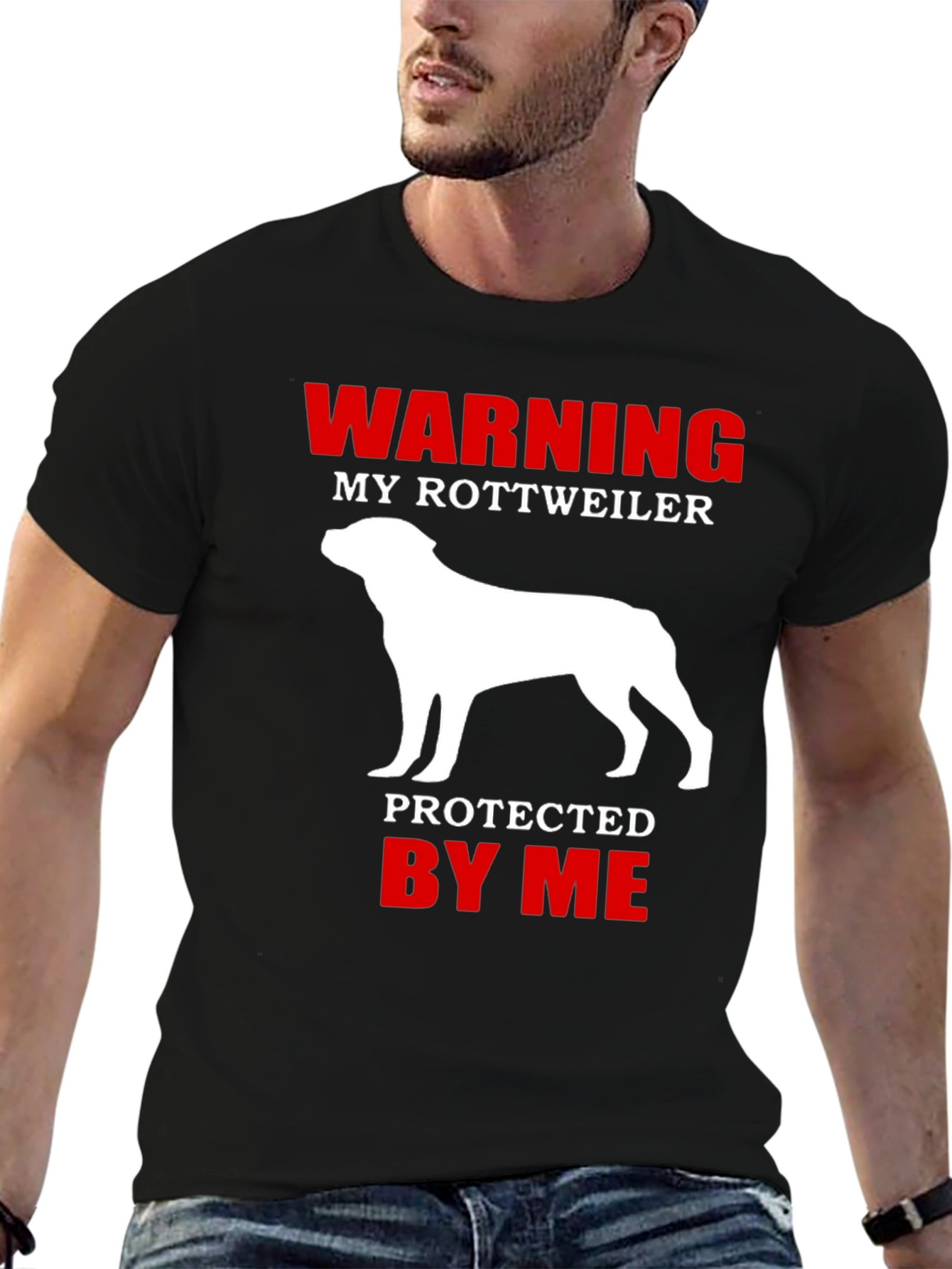 Warning Rottweiler Dog Lover Graphic T-Shirt