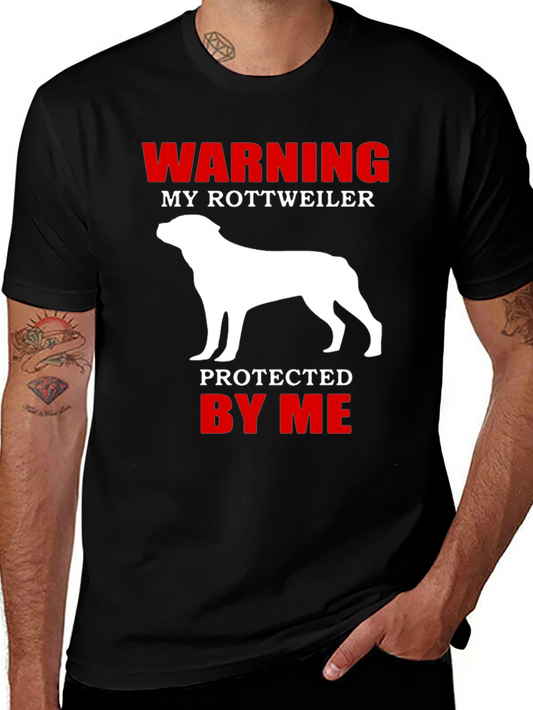 Warning Rottweiler Dog Lover Graphic T-Shirt