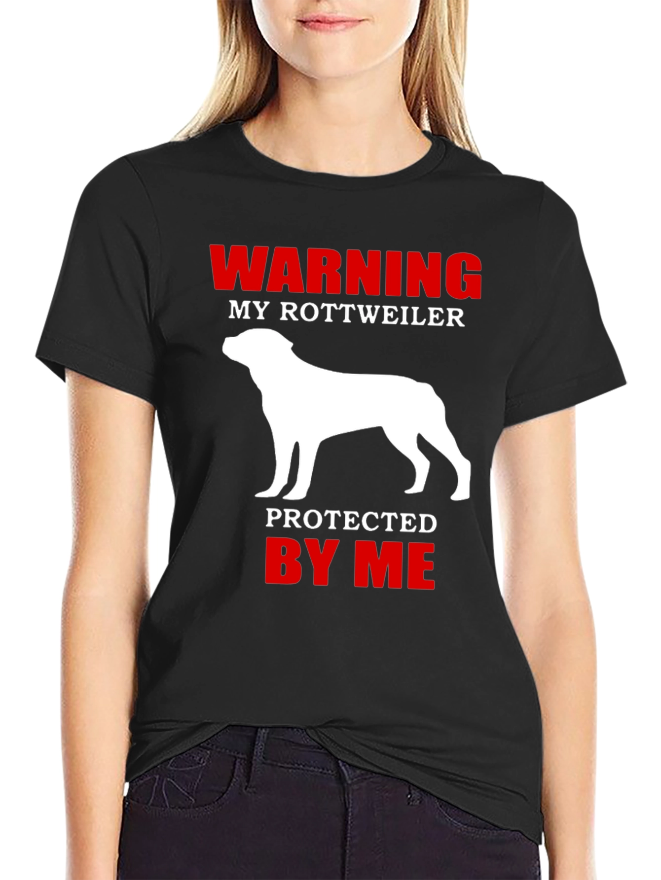 Warning Rottweiler Dog Lover Graphic T-Shirt