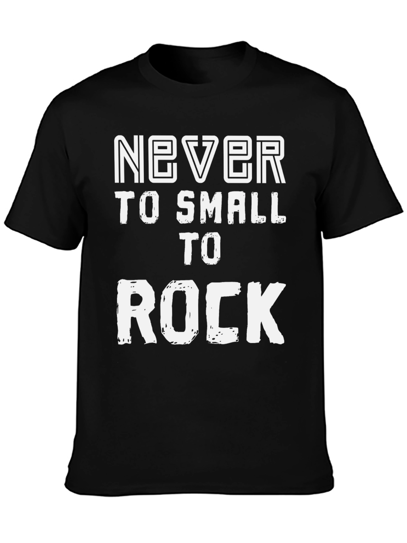 Never Too Small To Rock Black Graphic Tee