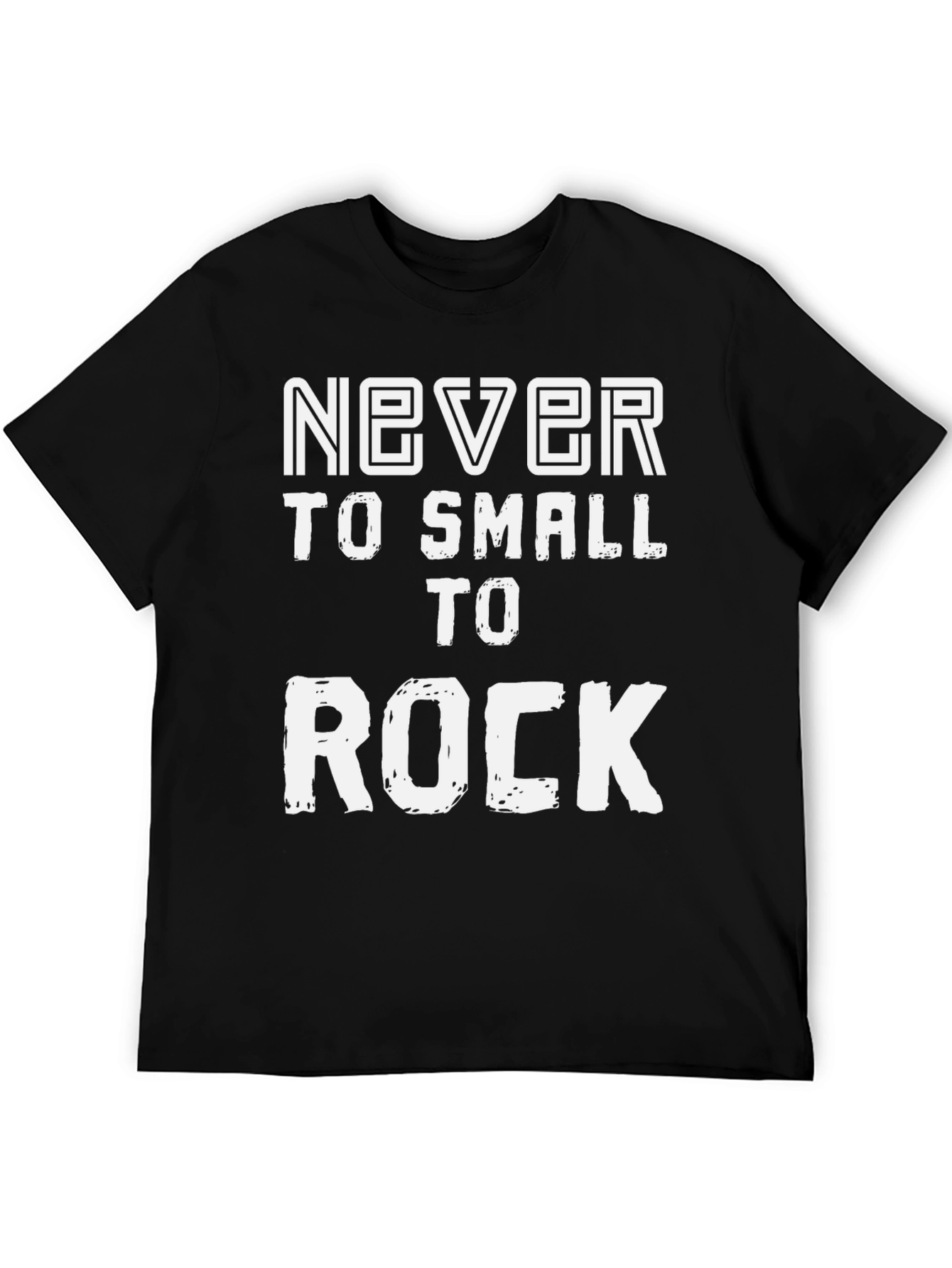 Never Too Small To Rock Black Graphic Tee