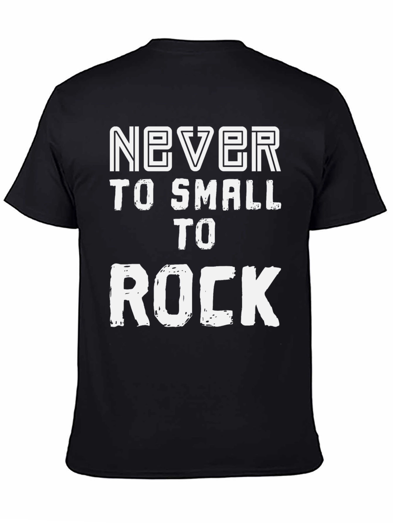 Never Too Small To Rock Black Graphic Tee