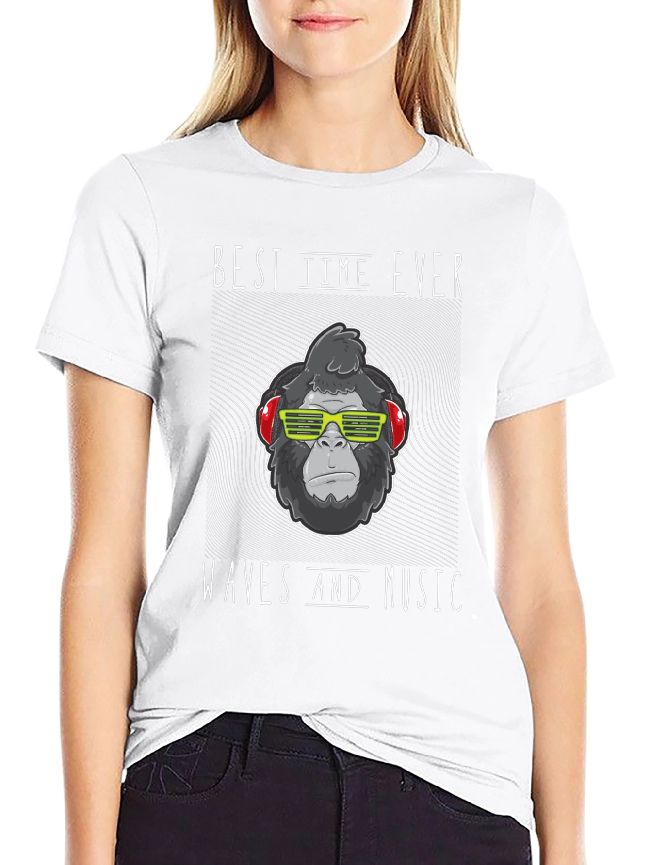 Cool Gorilla Waves Music T-Shirt