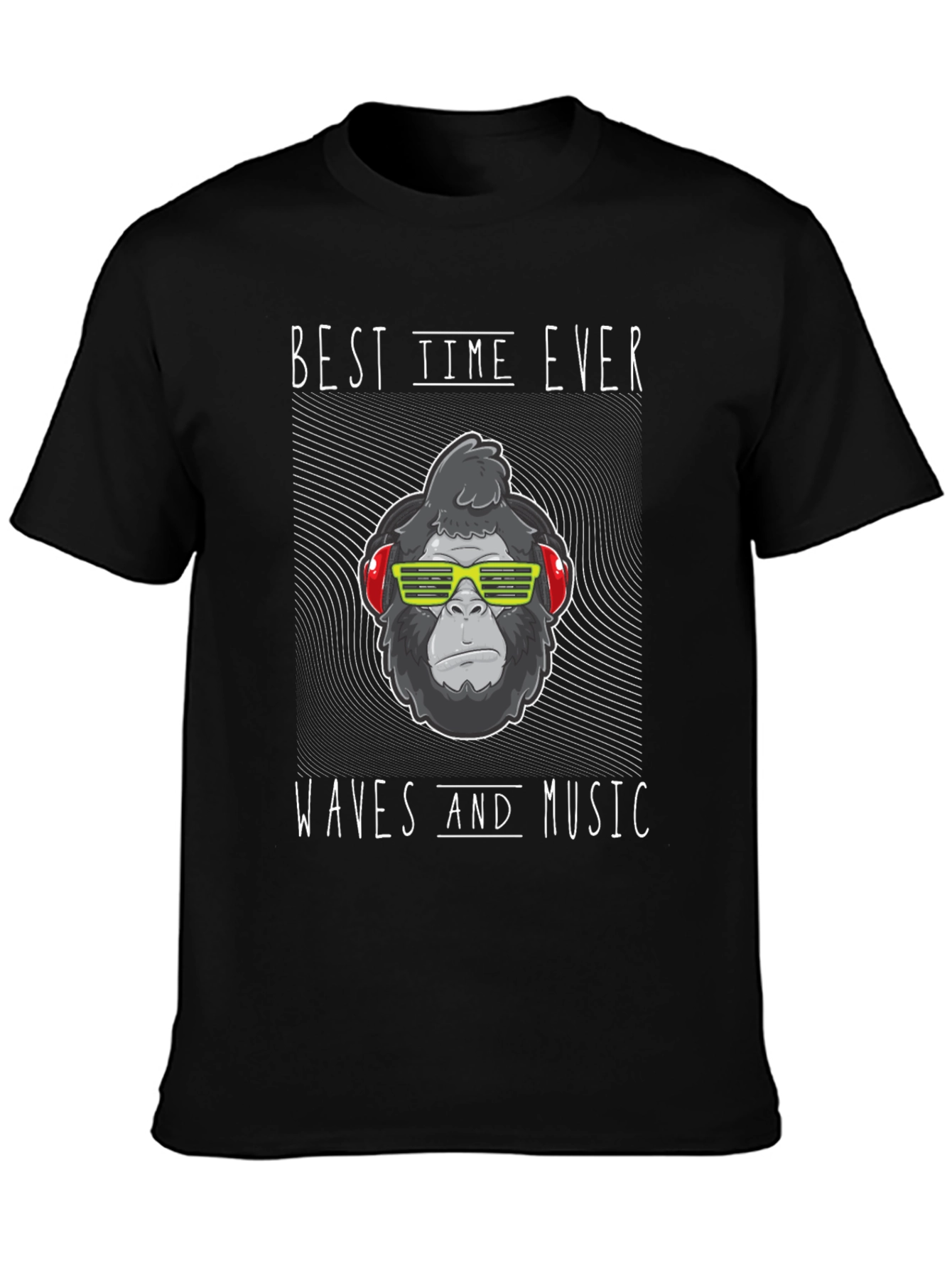 Cool Gorilla Waves Music T-Shirt